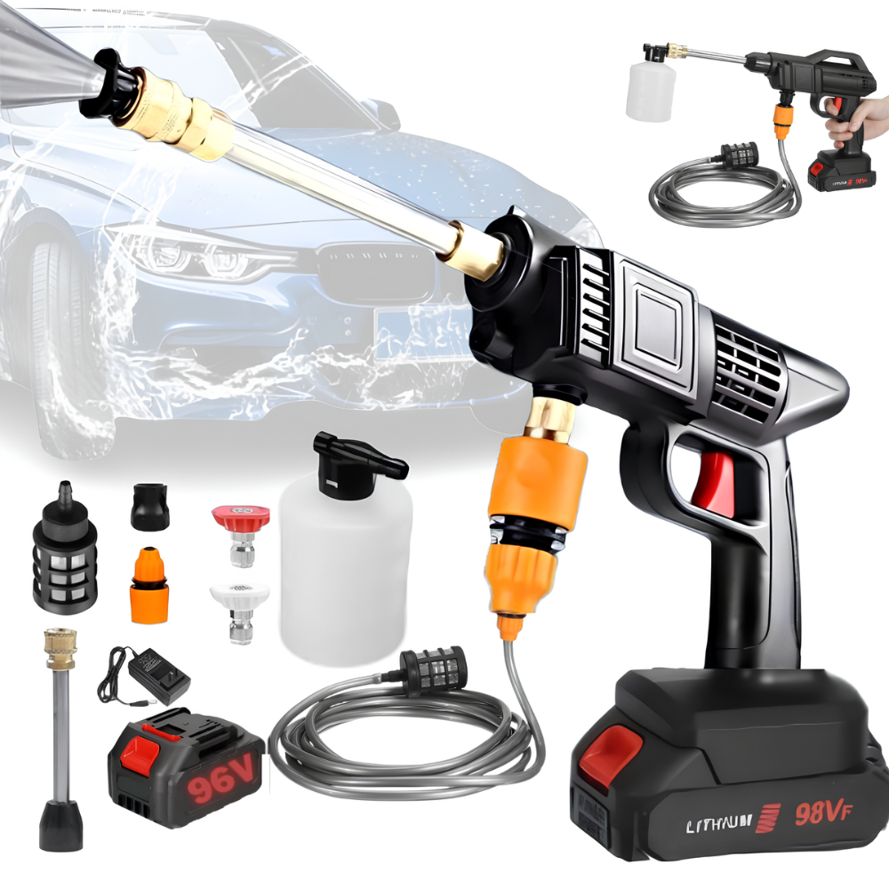 Lavadora De Pressão K Turbo Portátil Bateria 6000mah 96v 6 em 1 Lava Jato Recarregável Sem Fio vap