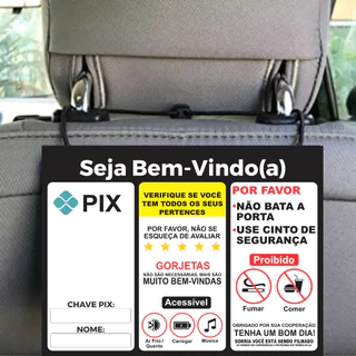 Placa Impermeável Motorista Uber Táxi 99 com espaço para personalizar
