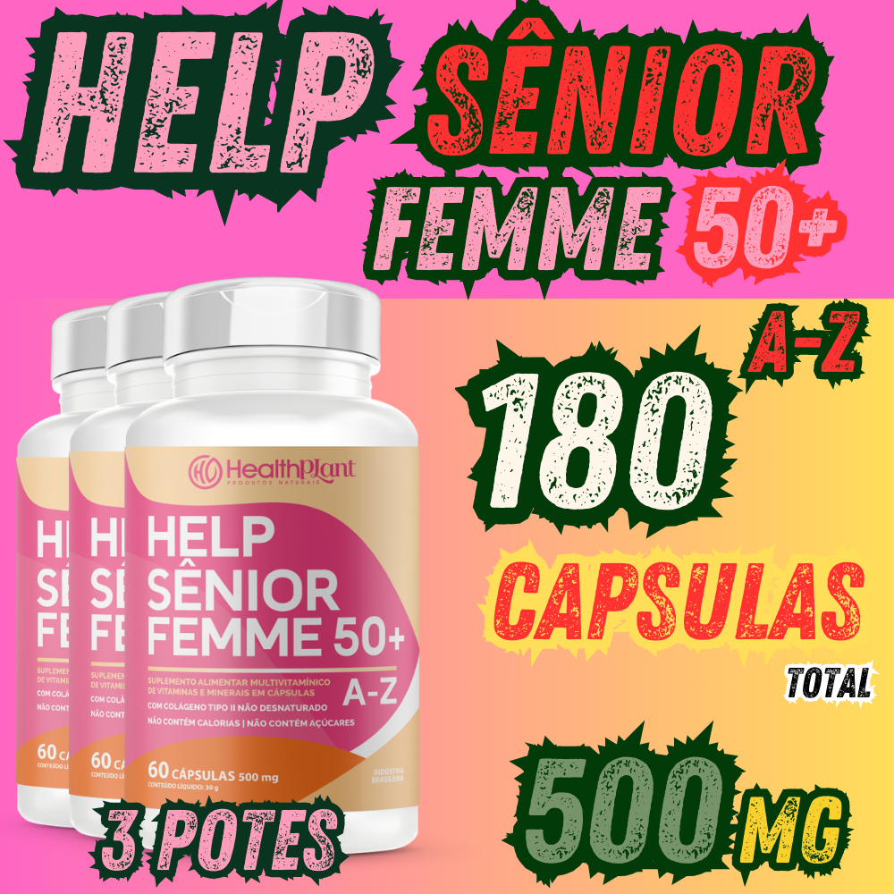 Suplemento HelpSenior Femme 50+ - 60 Cápsulas 500mg - Vitamina Para ...