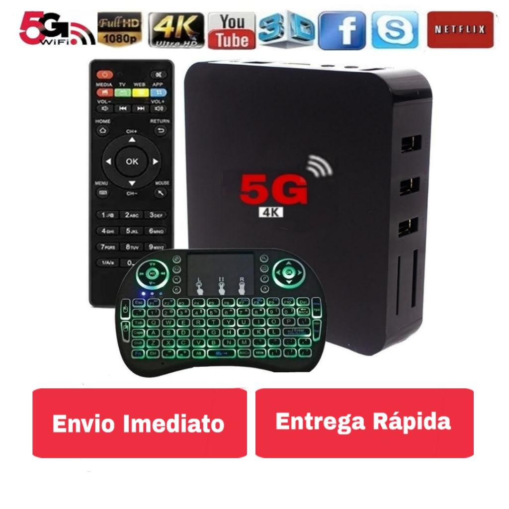 Tv Box Smart 4k 5G + Mini Teclado | Shopee Brasil