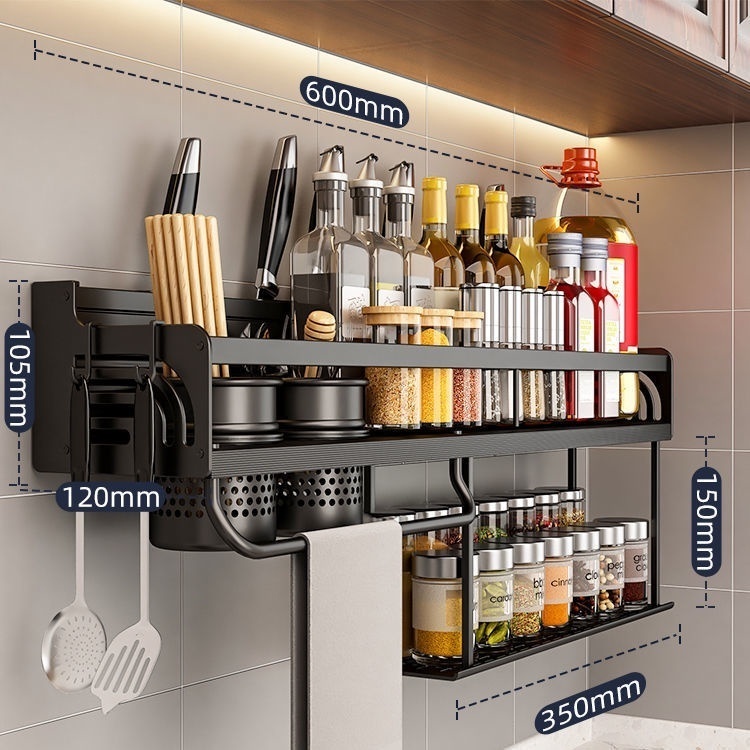 Organizador De Condimento Montado Na Parede Spice Rack Armazenamento De Louça De Mesa Suprimentos De Cozinha