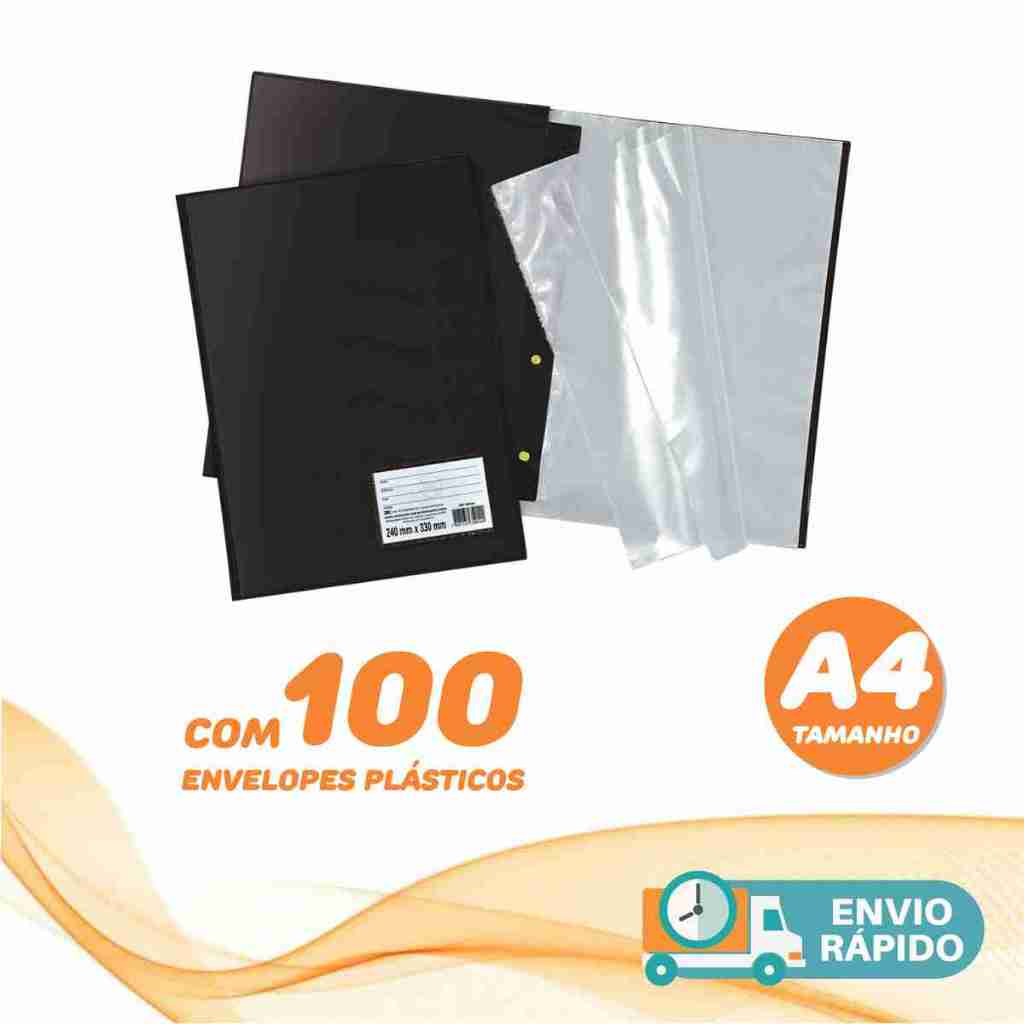 Pasta Catálogo Oficio A4 Com 100 Plásticos Fino DAC Com Visor | Shopee ...