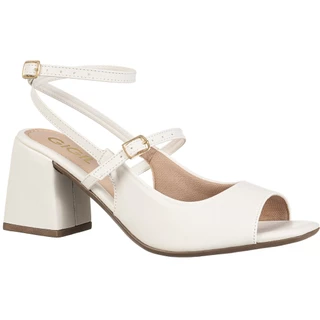 Sapato Feminino Slingback Peep Toe Sandália Salto Bloco Original GiGiL
