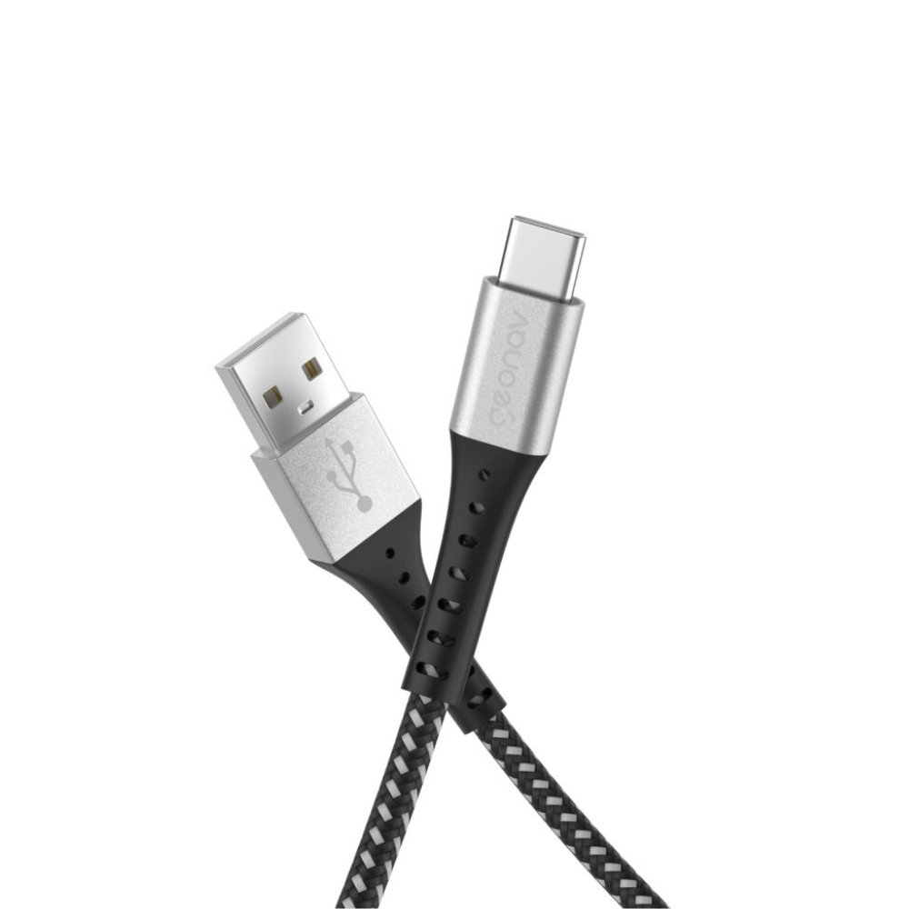 CABO USB-C PARA USB-A 40W REVESTIMENTO NYLON TRANÇADO 1,20M - GEOVAV