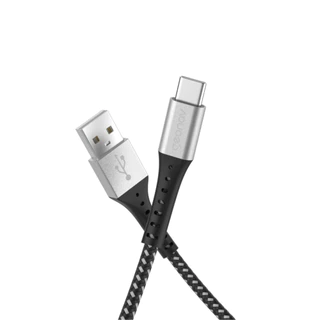 CABO USB-C PARA USB-A 40W REVESTIMENTO NYLON TRANÇADO 1,20M - GEOVAV