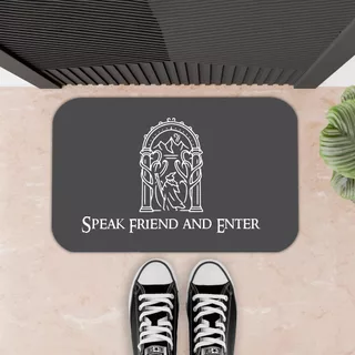TAPETE PARA PORTA DECORATIVO - 34X60 - 2mm - SPEAK FRIEND AND ENTER GANDALF