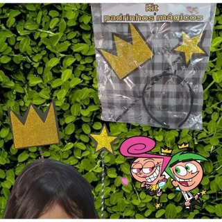 tiara padrinhos mágicos com varinha