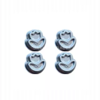 Forma Para Mini Bolo Tulipa 9x4 com 4 peças aluminio Caparroz