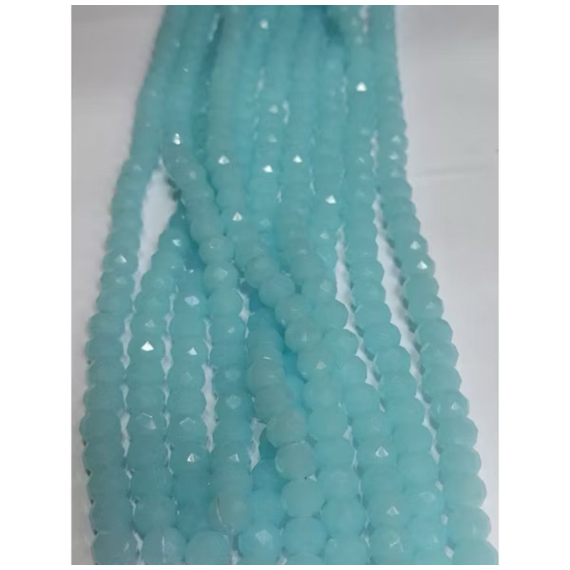 5 Fios de Cristal Achatado Chinês 8mm - Cores Diversas