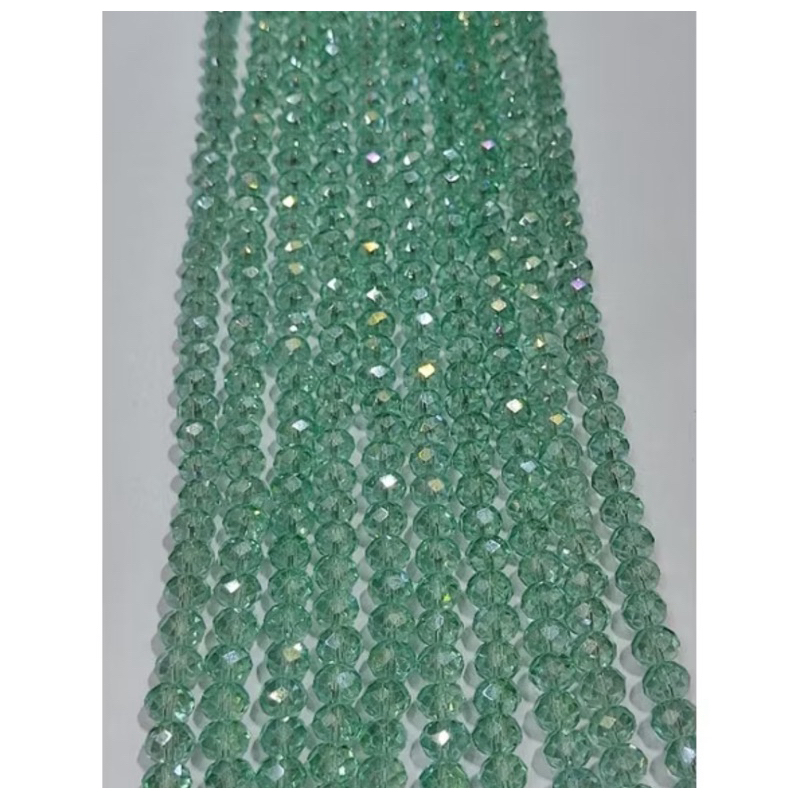 Fio de cristal achatado chinês 8mm (Parte 1)- Kit com 5 fios