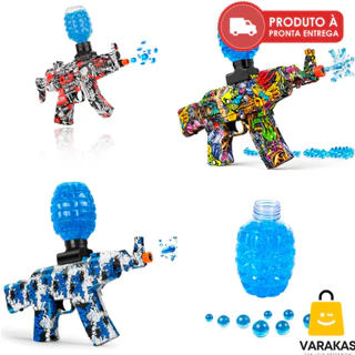 Arma de Brinquedo AK-47 Metralhadora Automática Recarregável com Bolinhas de Gel