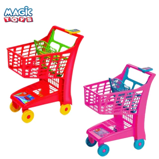 Carrinho De Compras Infantil Mercado Vermelho Brinquedos Calculadora Lúdica Magic Toys