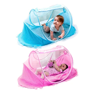 Berço Para Bebe Portatil Com Tenda Mosqueteiro Acolchoado Dobrável
