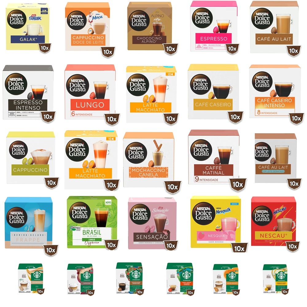 DOLCE GUSTO Cápsulas de Café Nescafé Caixa 10 Unidades Novos Sabores ...