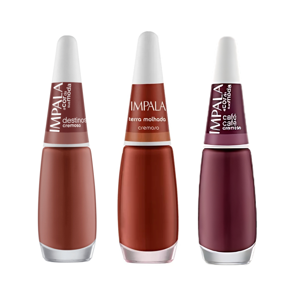 Impala Esmaltes Tons Nudes Marrom Terracota Kit 6 de Esmaltes ...