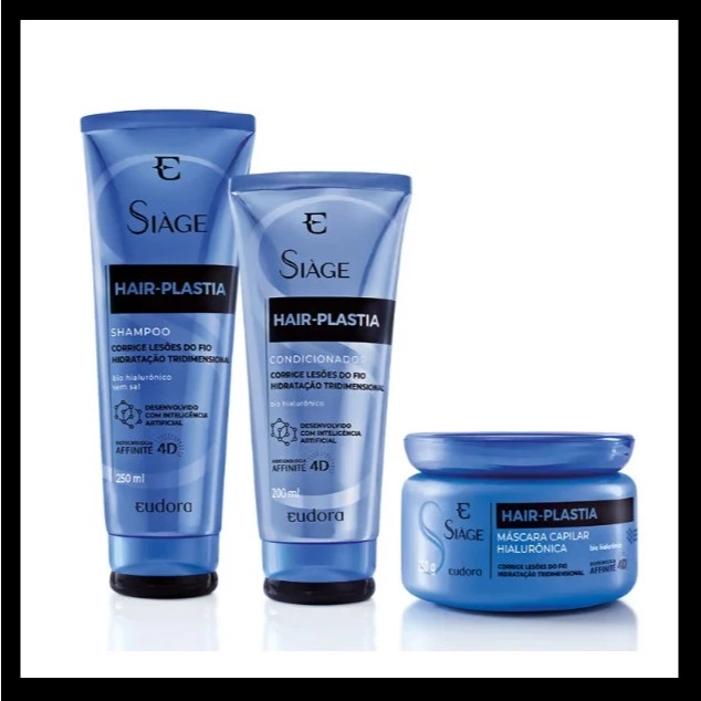 Kit Cronograma Siàge Hair Plastia: Shampoo 250ml + Condicionador 200ml + Máscara 250g