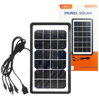 Painel Solar Portátil Placa Com Carregador Cabo Inova USB Celular Notebook