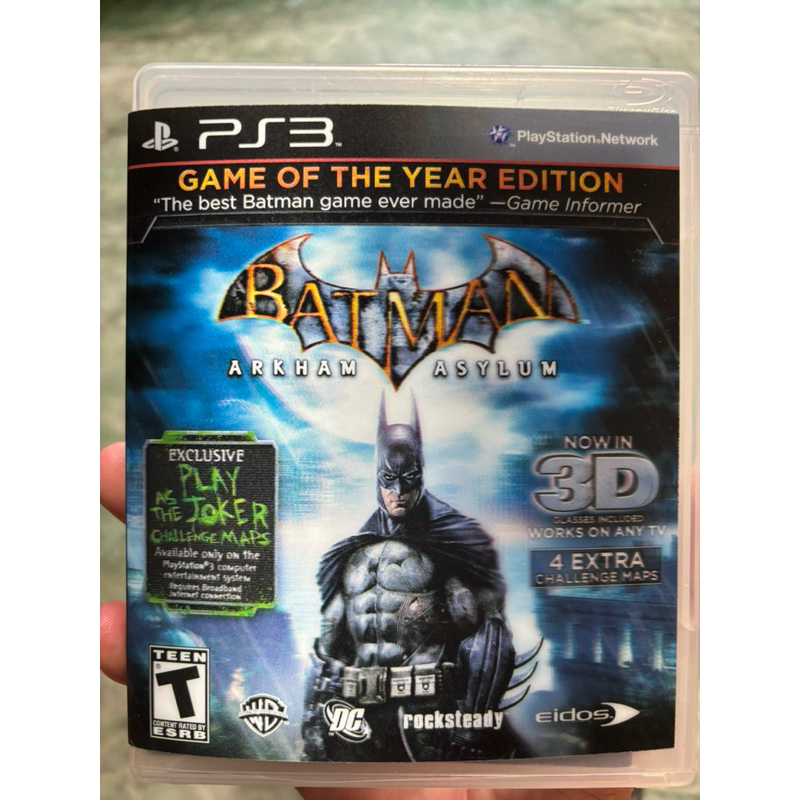 Batman arkham asylum game of the year edition capa 3D + oculos , midia fisica