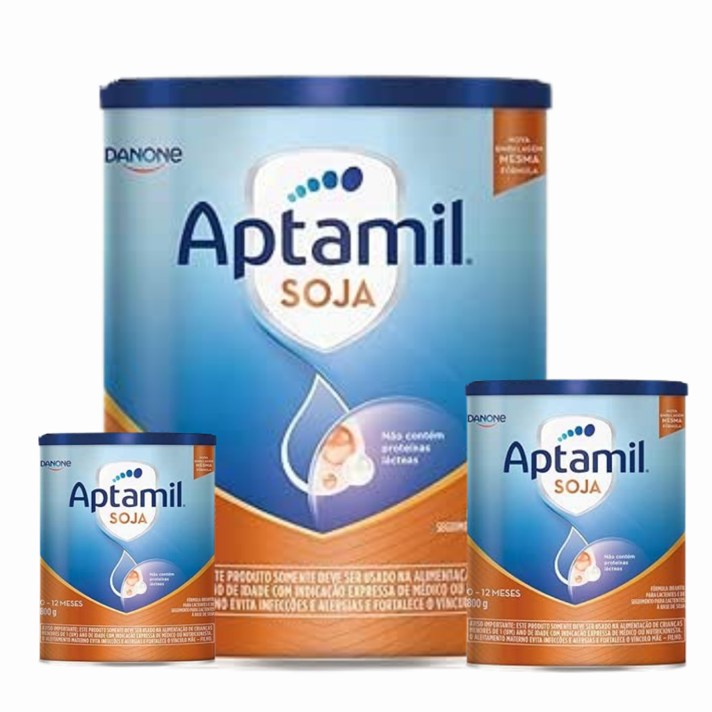 3 Latas - Aptamil SOJA - Fórmula Infantil Em Pó Danone 800 gr