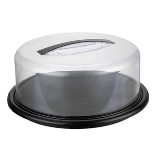 Boleira Com Tampa Acrílico Suporte Porta Bolo Torta Pudim Redondo Transparente Premium Cristal