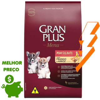 Ração GranPlus Menu Cães Filhotes Mini Frango e Arroz - 1 Kg