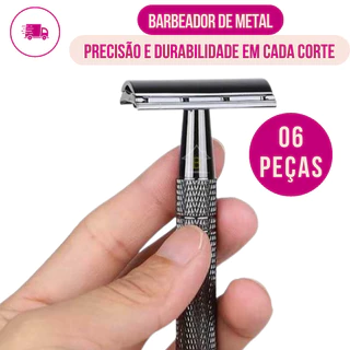 Aparelho De Barbear Metal Com Lâmina de barbear Original Barbeador Clássico Metal Retrô Clássico
