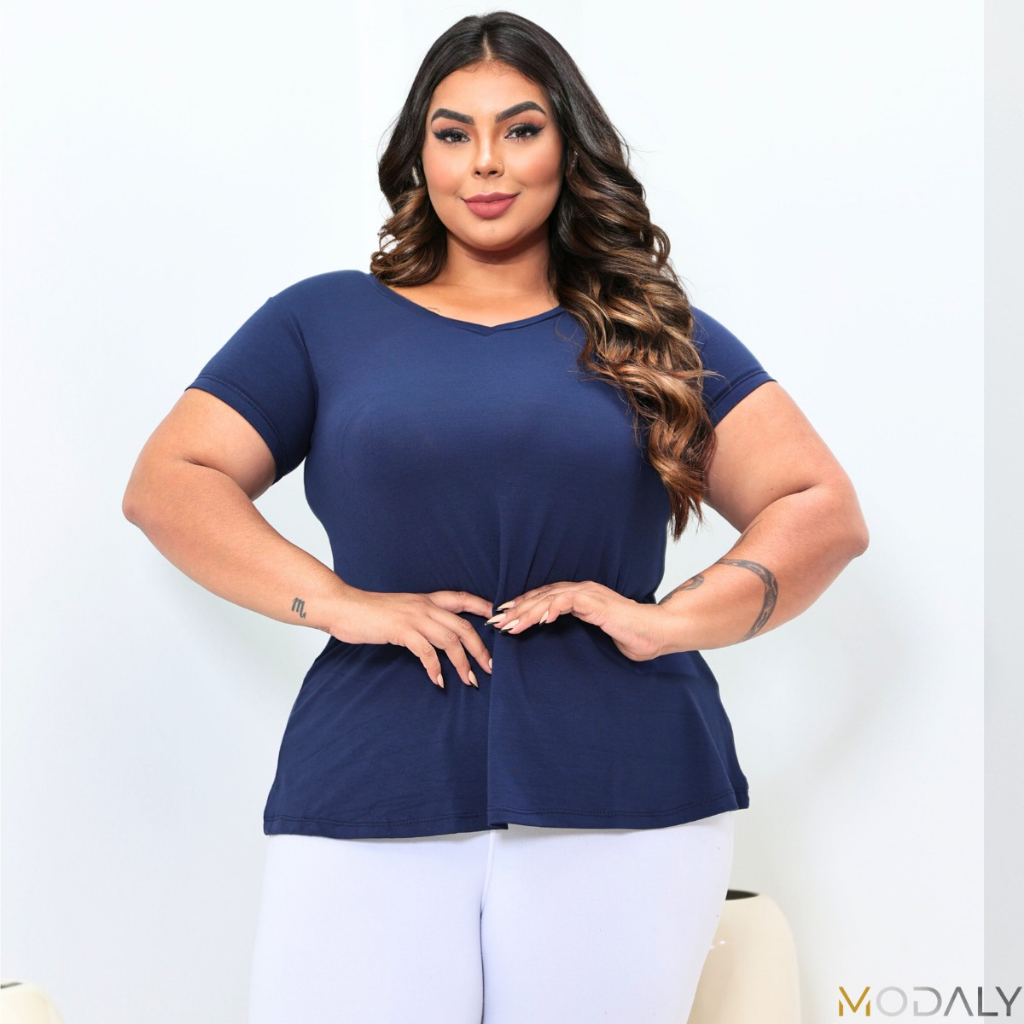 Blusa Camiseta Plus Size Bata Soltinha Evasê Academia Casual