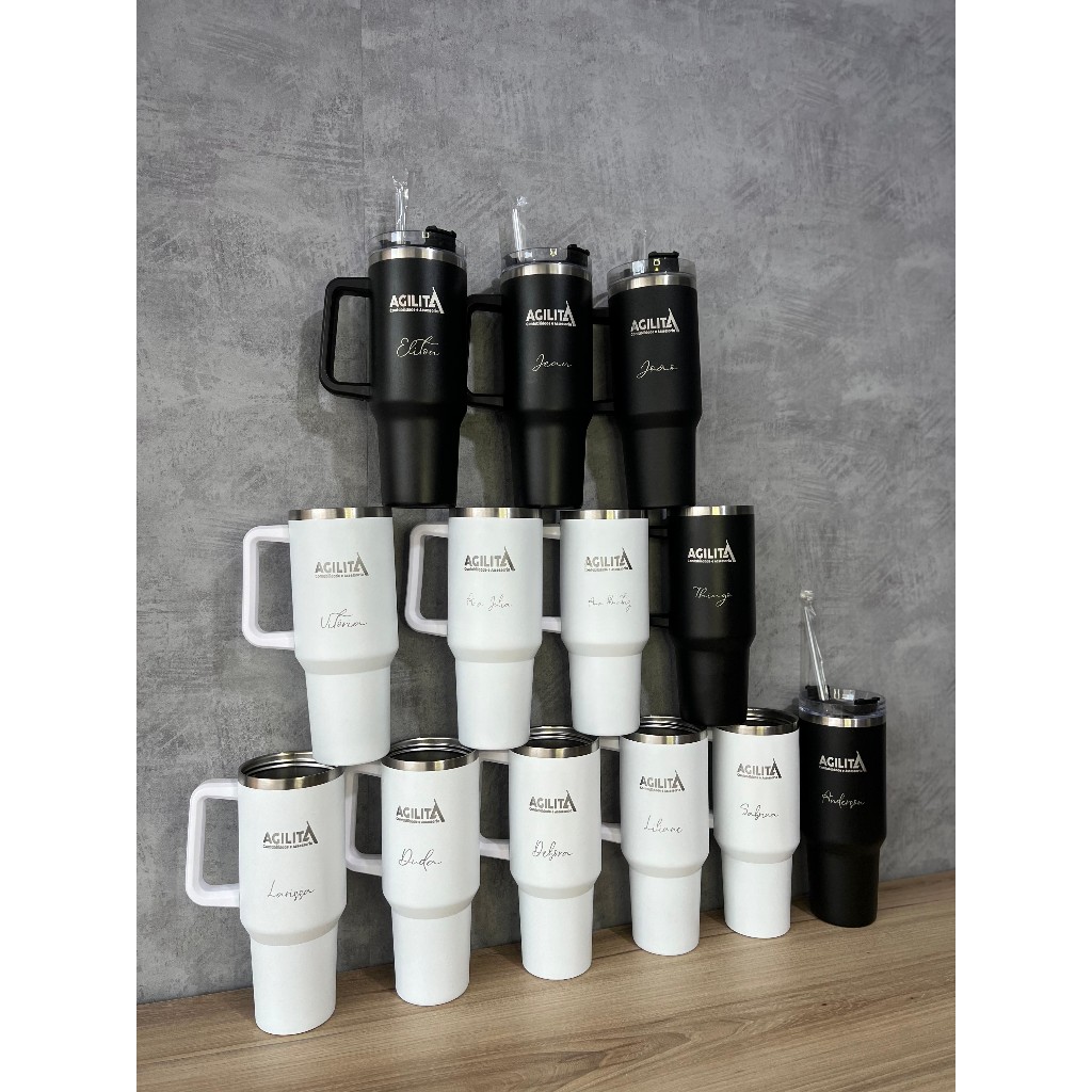 Kit Copo Térmico com Canudo 11 Peças