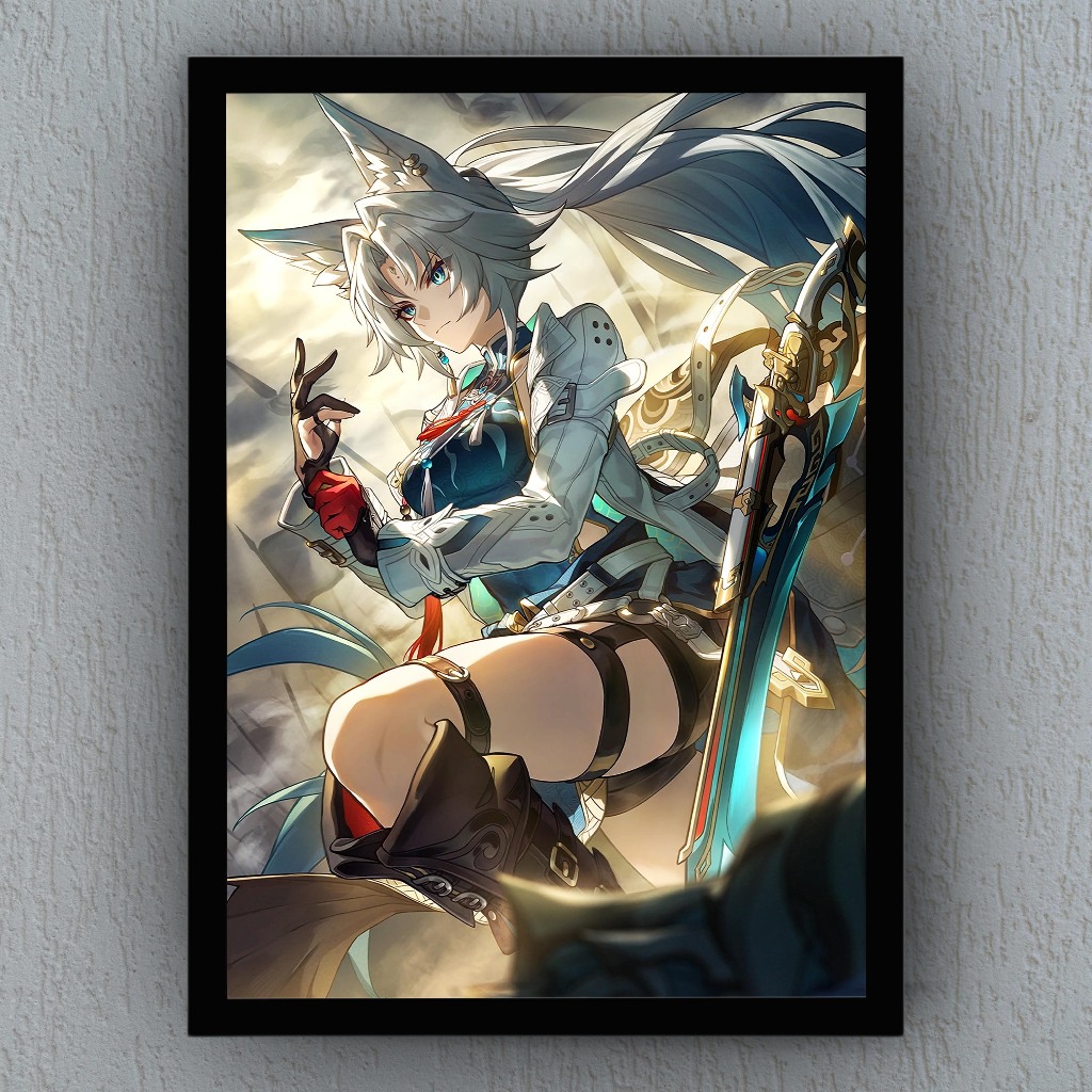 Quadro com Moldura Decorativa e Vidro - Honkai Star Rail / Coleção Light Cones (Série 2) // Game