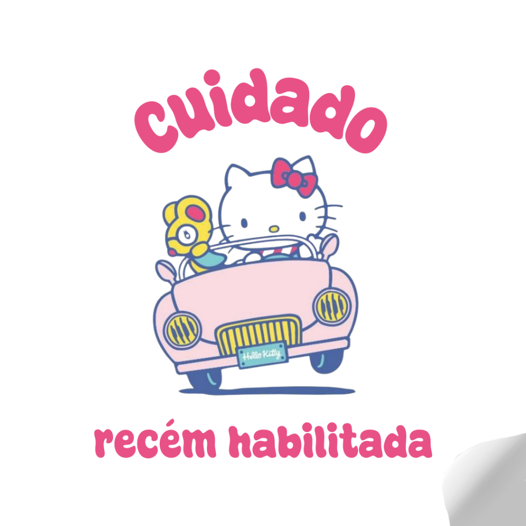 Adesivo Recém habilitada hello kitty para carro/25 X 22 cm
