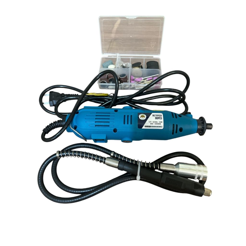 Mini Micro Retífica 80pçs + Chicote Mega Promoção | Shopee Brasil