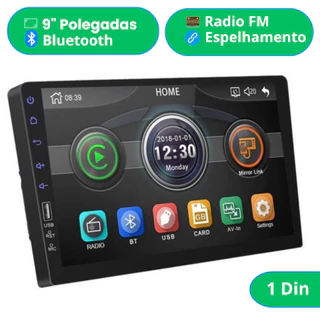 Central Multimidia Espelhamento 9 polegadas com Bluetooth 1 Din