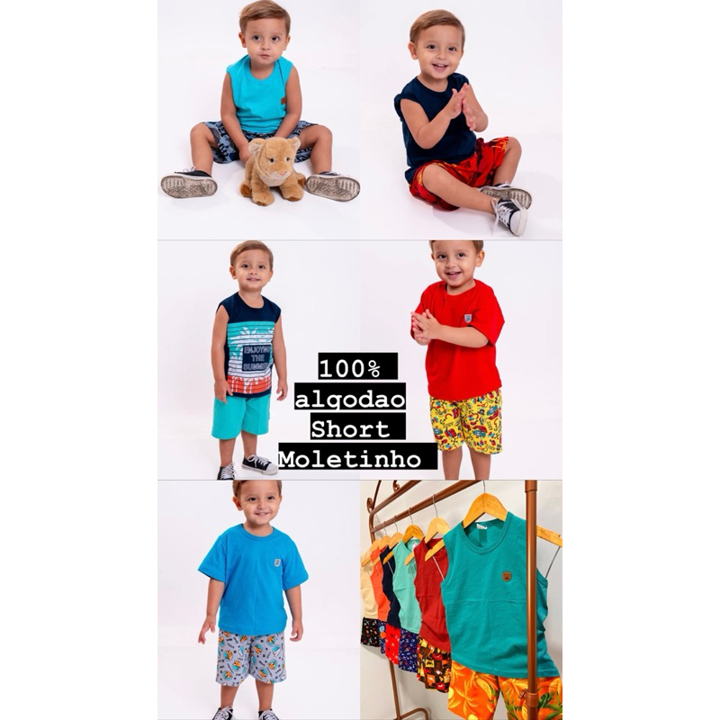 Roupa Infantil Menino Kit 6 Pe\u00e7as Ver\u00e3o 1 ao 8 anos Conjunto Masculino ...