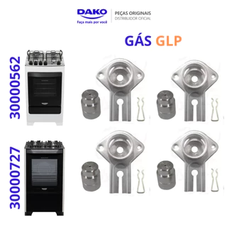 KIT SUPORTE CÂMARAS + INJETORES GLP BOTIJÃO FOGÕES DAKO SUPREME MAGISTER FABRICADOS ACIMA 2020