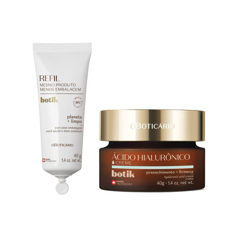 Combo Botik Ácido Hialurônico: Creme Facial Firmador 40g + Refil 40g ...