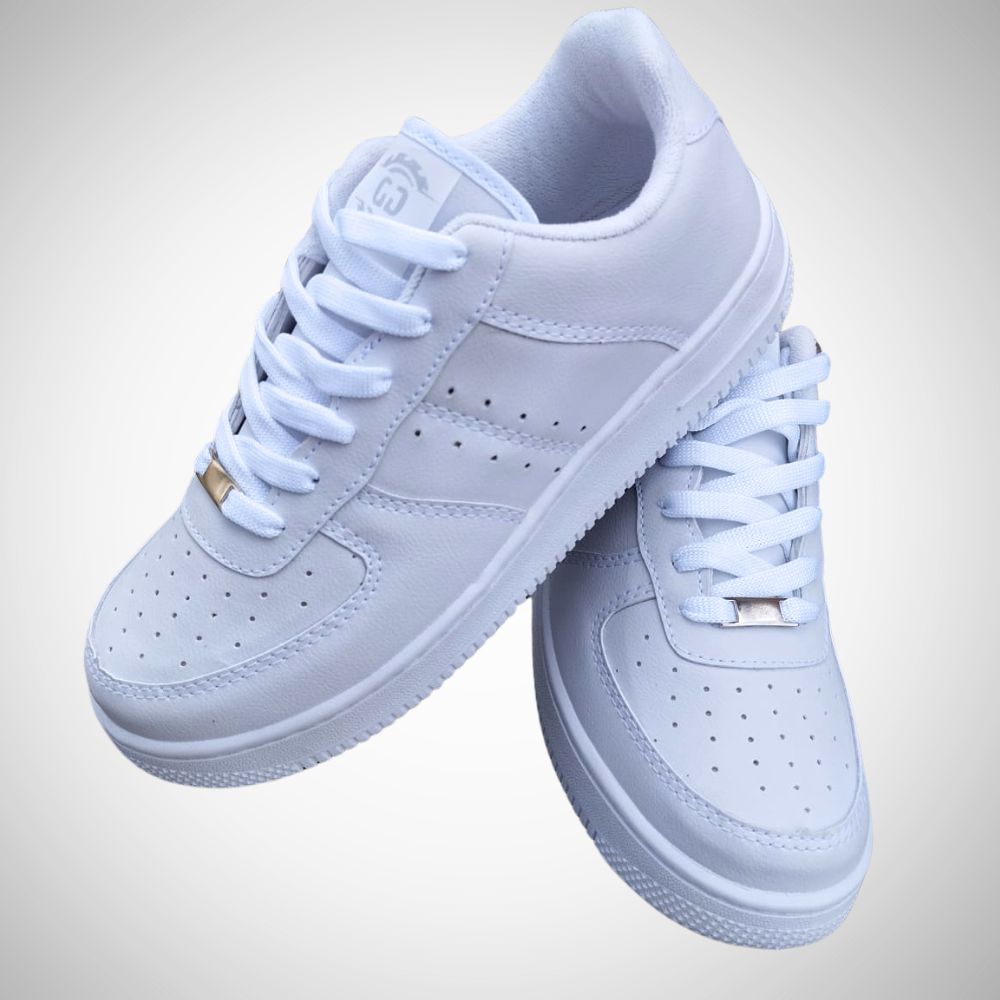 TÊNIS CASUAL BRANCO E PRETO MASCULINO E FEMININO PROMOÇÃO