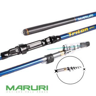 Vara Telescópica Ultra Light Triton Spin Maruri Spin Azul 2,40m/2,70m 8-12lb 5 passadores
