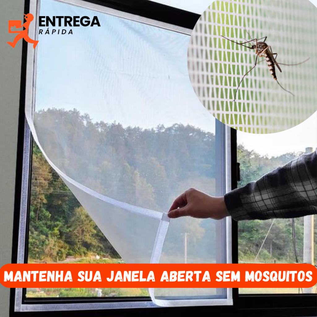 Kit Tela Mosquiteiro Para Janela De 150x180cm Remov vel E Fita Dulpa 