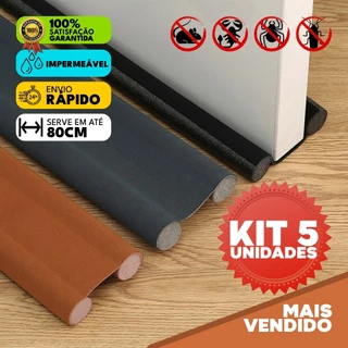 Kit 5 Veda Porta Protetor Proteção de Porta Rolinho Duplo Ajustável 80 cm