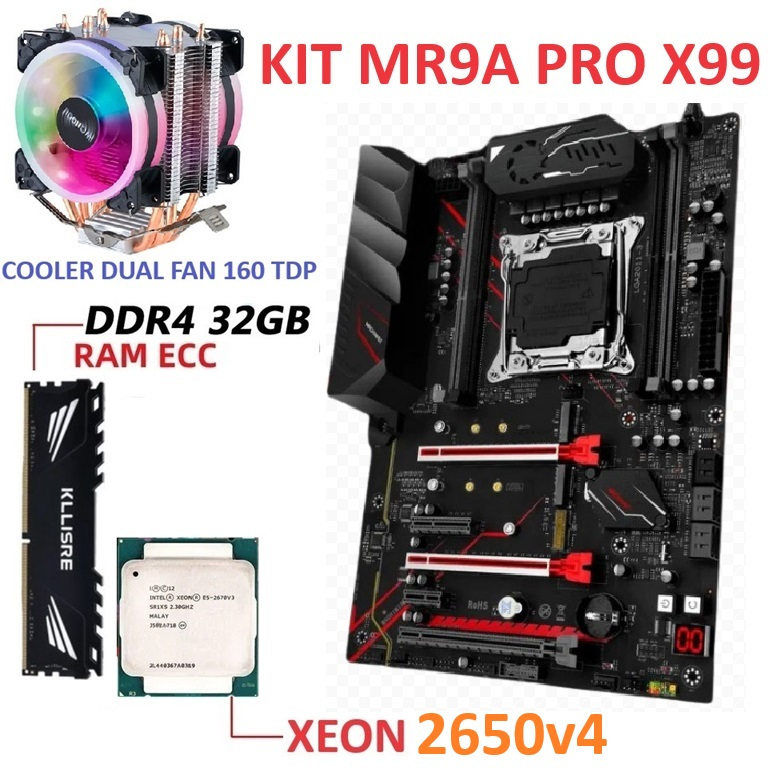 Kit Gamer Upgrade Desktop Intel Xeon 2680v4 placa mãe X99 machinist ...
