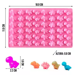 Molde Forma Silicone Dinossauro Gummy Gelatina Bala Candy Gelatina Gelo