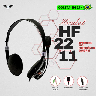 Headset Fone De Ouvido P2 Com Controles no Cabo Microfone Com Cancelamento de Ruído Hayom Hf2211 Office
