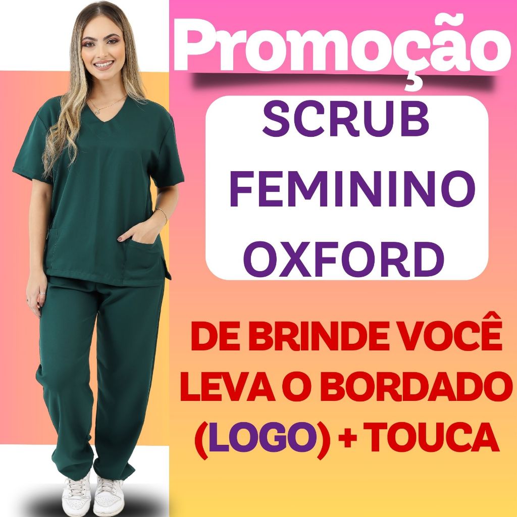Conjunto Pijama Cirúrgico Scrub Hospitalar Privativo BORDADO LOGO + BRINDE