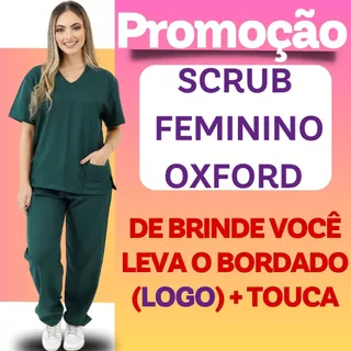 Conjunto Pijama Cirúrgico Scrub Hospitalar Privativo BORDADO LOGO + BRINDE