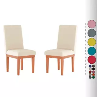 Kit 02 Cadeiras Para Sala de Jantar Ana Estofada Base Madeira Reforçada Aninha Decor