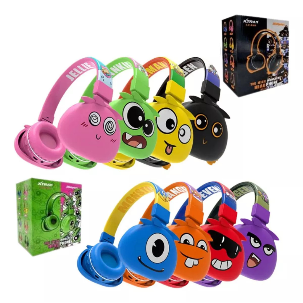 Headphone JellieMons Fone de ouvido bluetooth sem fio infantil Desenho ...