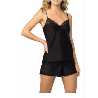 Shortdoll Babydoll Pijama Curto Preto Demillus 020201