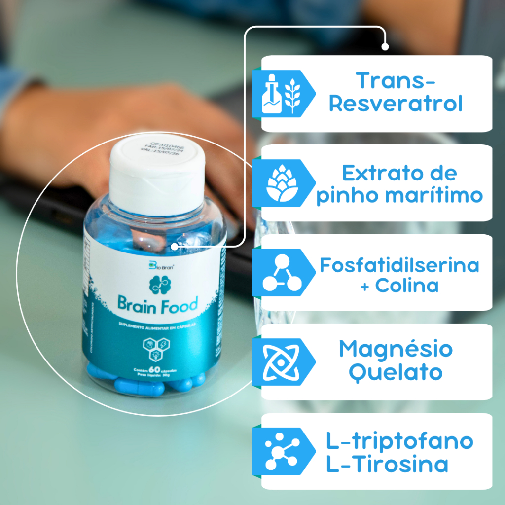 Suplemento Nootrópico para Concentração Foco Memória e Saúde Cerebral ...