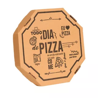 Kit 100 Caixa De Pizza 30cm Oitavada