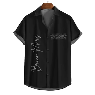 Camisa De Botão show Bruno Mars, camiseta Bruno Mars